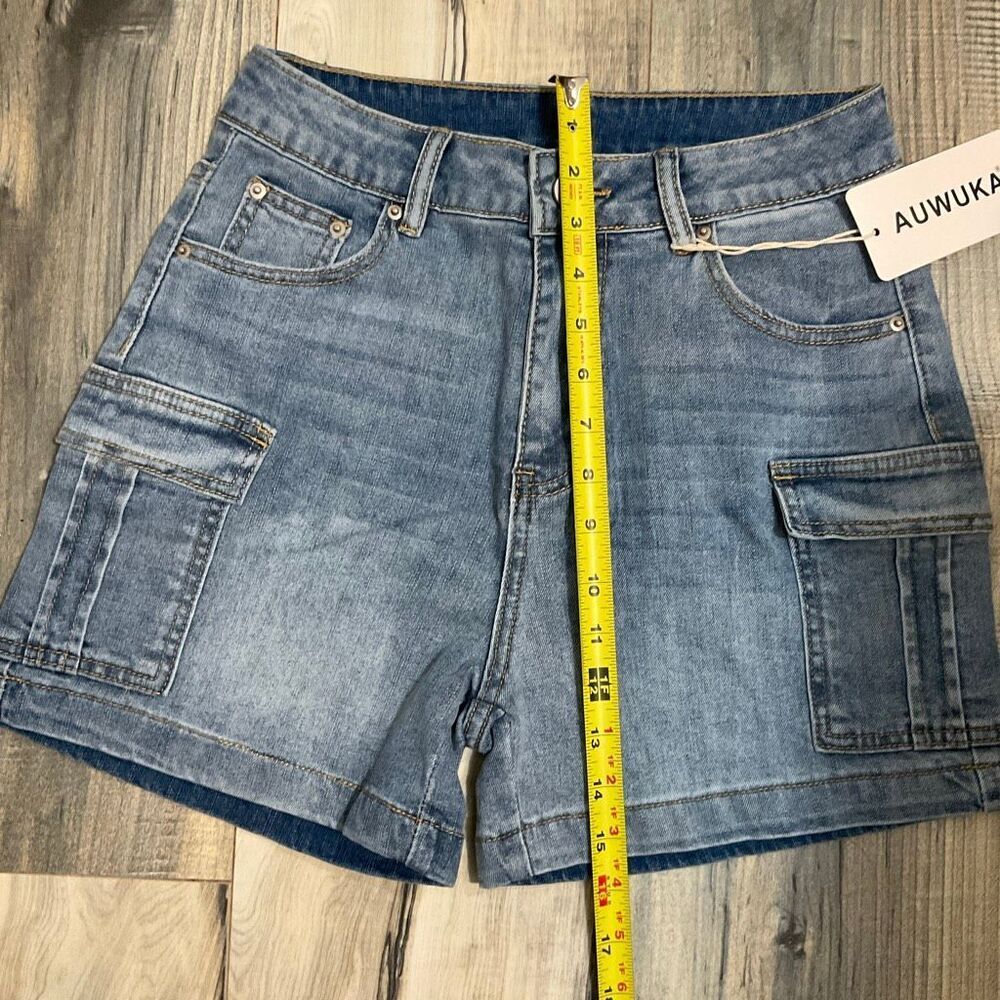 Auwuka women’s cargo jean shorts size 2 - Picture 6 of 7